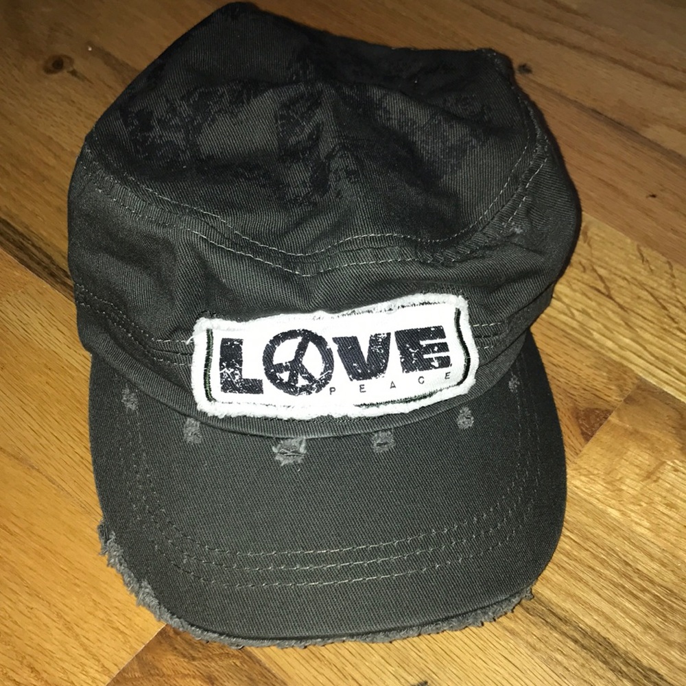 Love Peace Patch Military Cap - Black